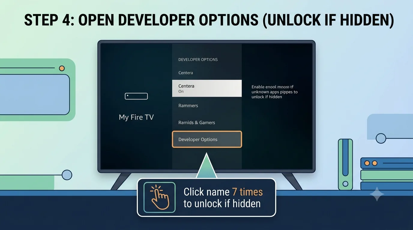Platzhalter mit Developer Options auf Fire Stick
