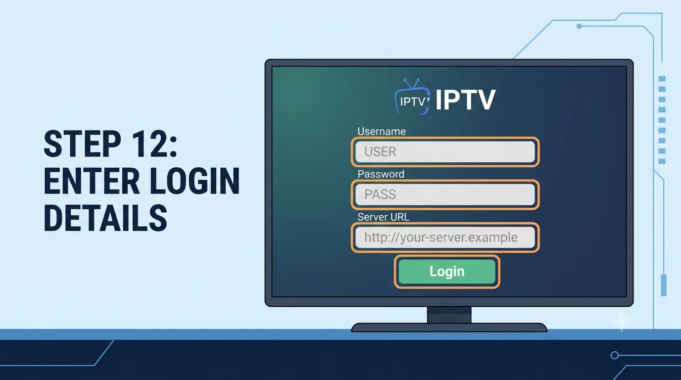 Platzhalter mit IPTV-Loginfeldern